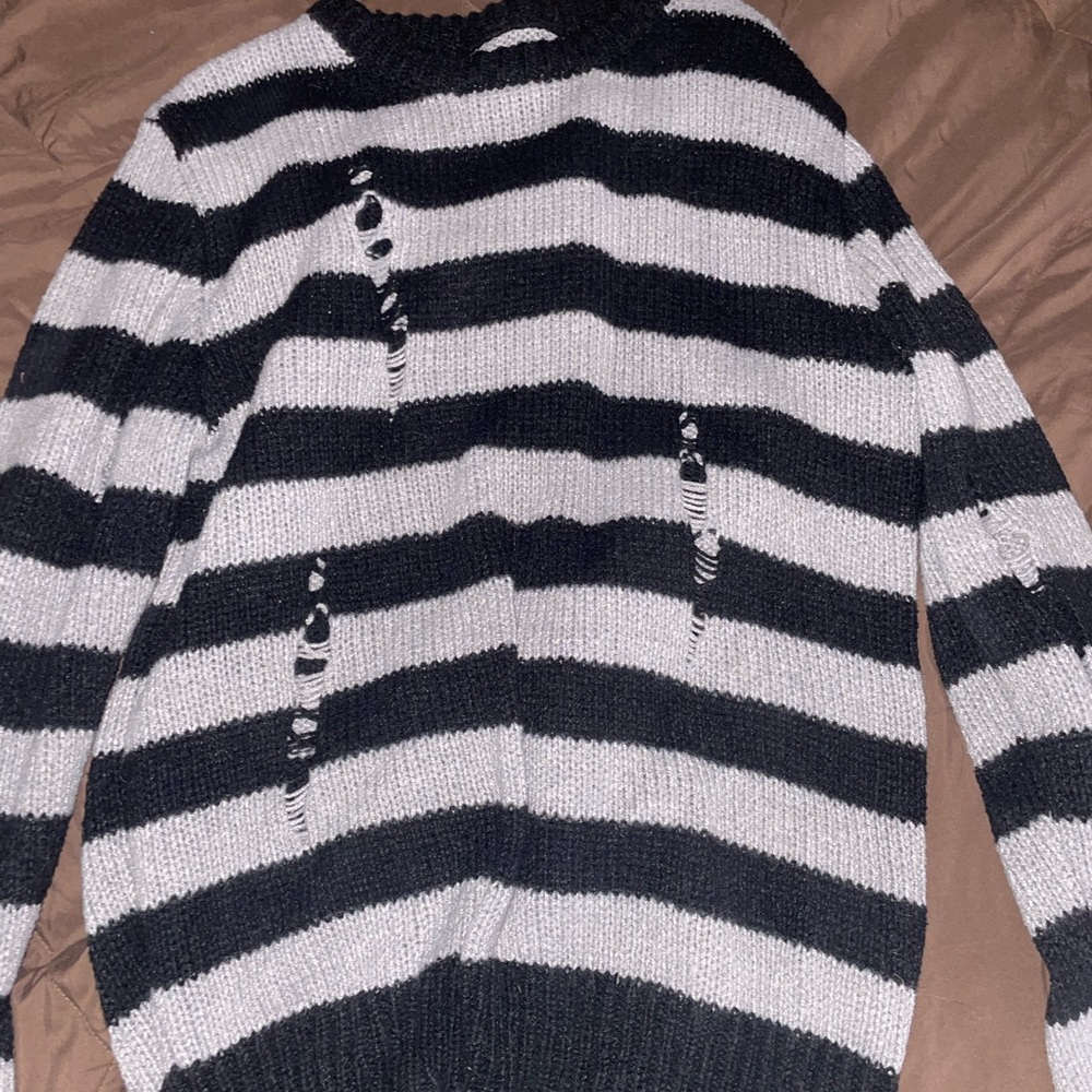 Vans Black and White Striped Sweater